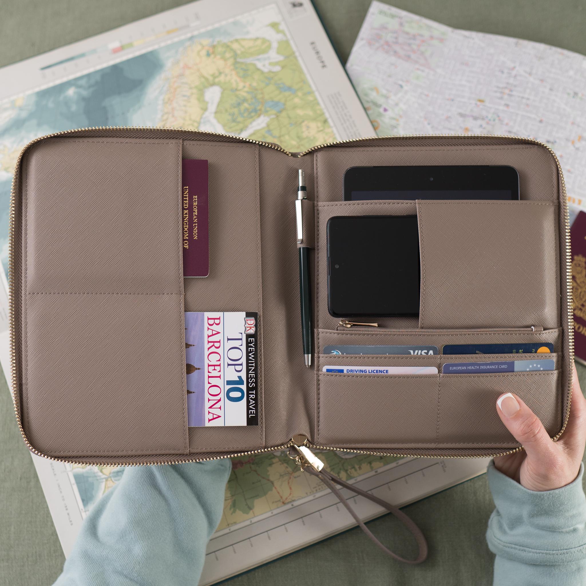 Personalised Travel/tech Organiser With Hot Foil Embossed ...