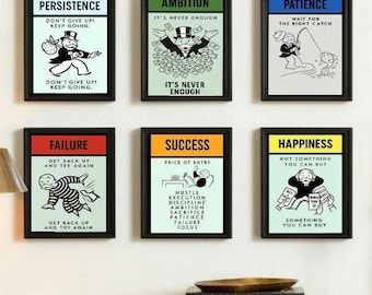 Monopoly Motivational Prints: Rich Routine Series, 6 Set (Digital Download)