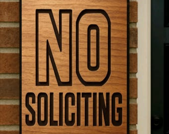 No Soliciting Sign: Laminated or Framed Modern Farmhouse Style, 13x19