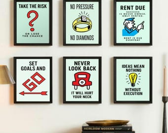 Set de arte mural motivacional de Monopoly para descarga digital – Impresiones digitales