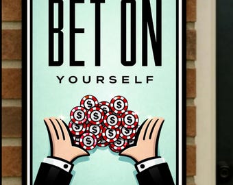 Personalisierter Monopoly Wetten auf sich selbst Motivationsdruck – Individueller Name Büro Dekor (Digitaler Download)