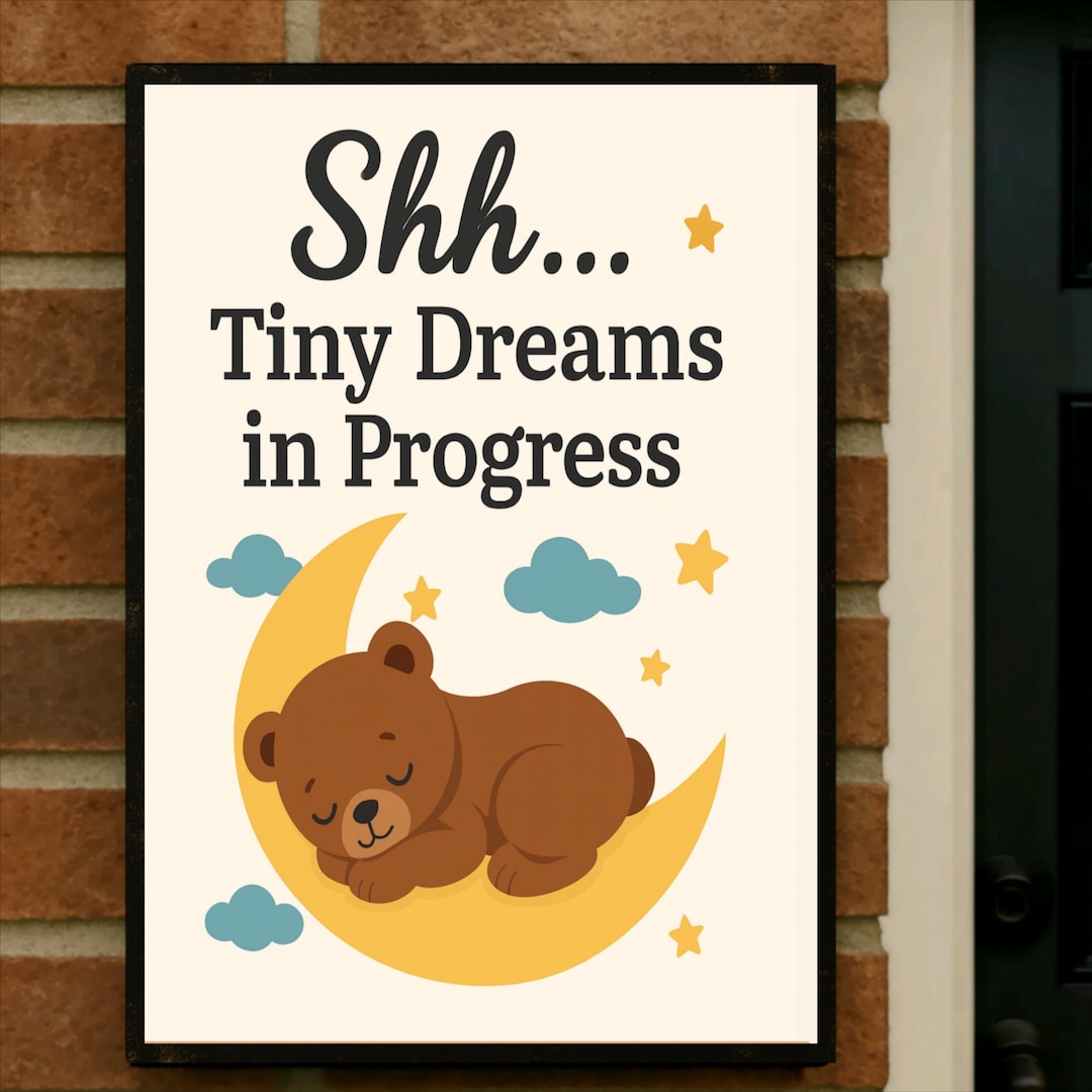 Baby Sleeping Sign: Waterproof Door Sign for Home or Business - Etsy