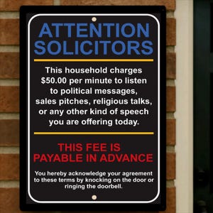 No Soliciting Schild Türschild Warnhinweis Für Haus Büro Privatsphäre