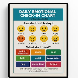 Laminated Daily Feelings Chart: Kids & Adults Emotional Check-In Bild 8
