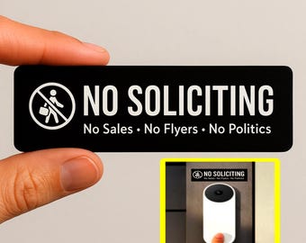 No Soliciting Door Sign | Laminated Warning Sign | Weather Resistant Front Door Decor