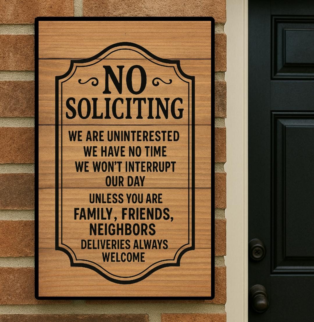 No Soliciting Printable Sign | Rustic Light Wood Design| Instant ...