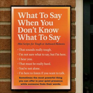 Empathy Script Laminated Print: Mental Health Decor for Therapist Office or Classroom 13x19