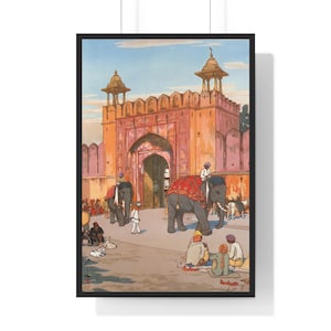 Hiroshi Yoshida - &quot;The Ajmer Gate at Jaipur&quot; Framed Poster