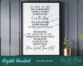 How Great Thou Art SVG Png Jpg, Pdf, Silhouette, Cricut, Religious Svg, Hymn, Lyrics
