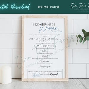 Spreuken 31 vrouw afdrukbare SVG Png Jpg, Pdf, silhouet, Cricut, religieuze Svg, Bijbel Svg, schrift Svg wijsheid geprezen angsten Lord