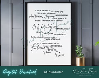 Throne Room Song Lyrics SVG Png Jpg, Pdf, Silhouette, Cricut, Religious Svg, Lyrics