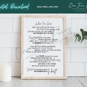Wenn ich weg bin, Beerdigung Gedicht Erinnerung SVG Png Jpg, Pdf, Silhouette, Cricut, Religiöser Schmuck Schmuck