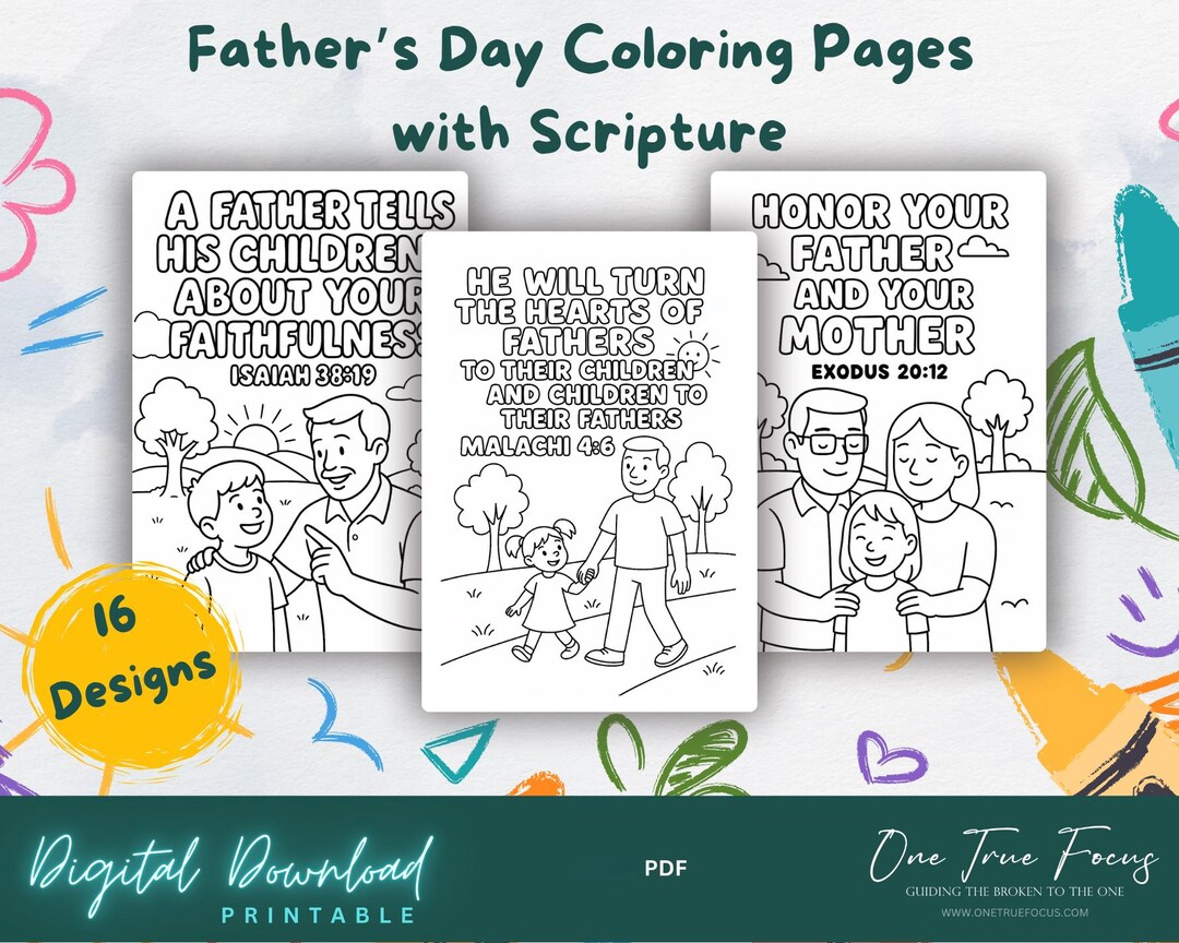 16 Christian Father’s Day Coloring Pages – Bible Verse Activities for ...