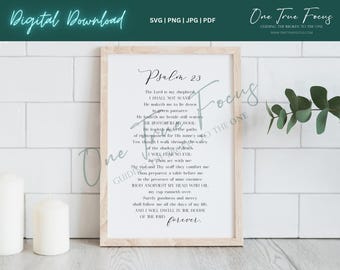 Psalm 23 23rd The Lord is my Shepherd I Shall Not Want SVG Png Jpg, Pdf, Silhouette, Cricut, Religious Svg, Bible Svg, Scripture Svg