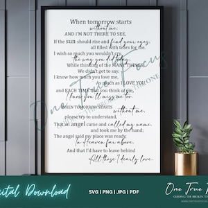 Cuando el mañana comienza sin mí Una carta del cielo Poema funerario SVG Png Jpg, Pdf, Silueta, Cricut, Svg religioso
