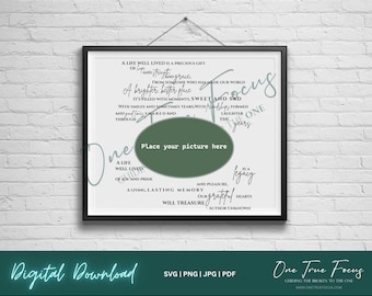 A Life Well Lived Poem with picture option Funeral SVG Png Jpg, Pdf, Silhouette, Cricut