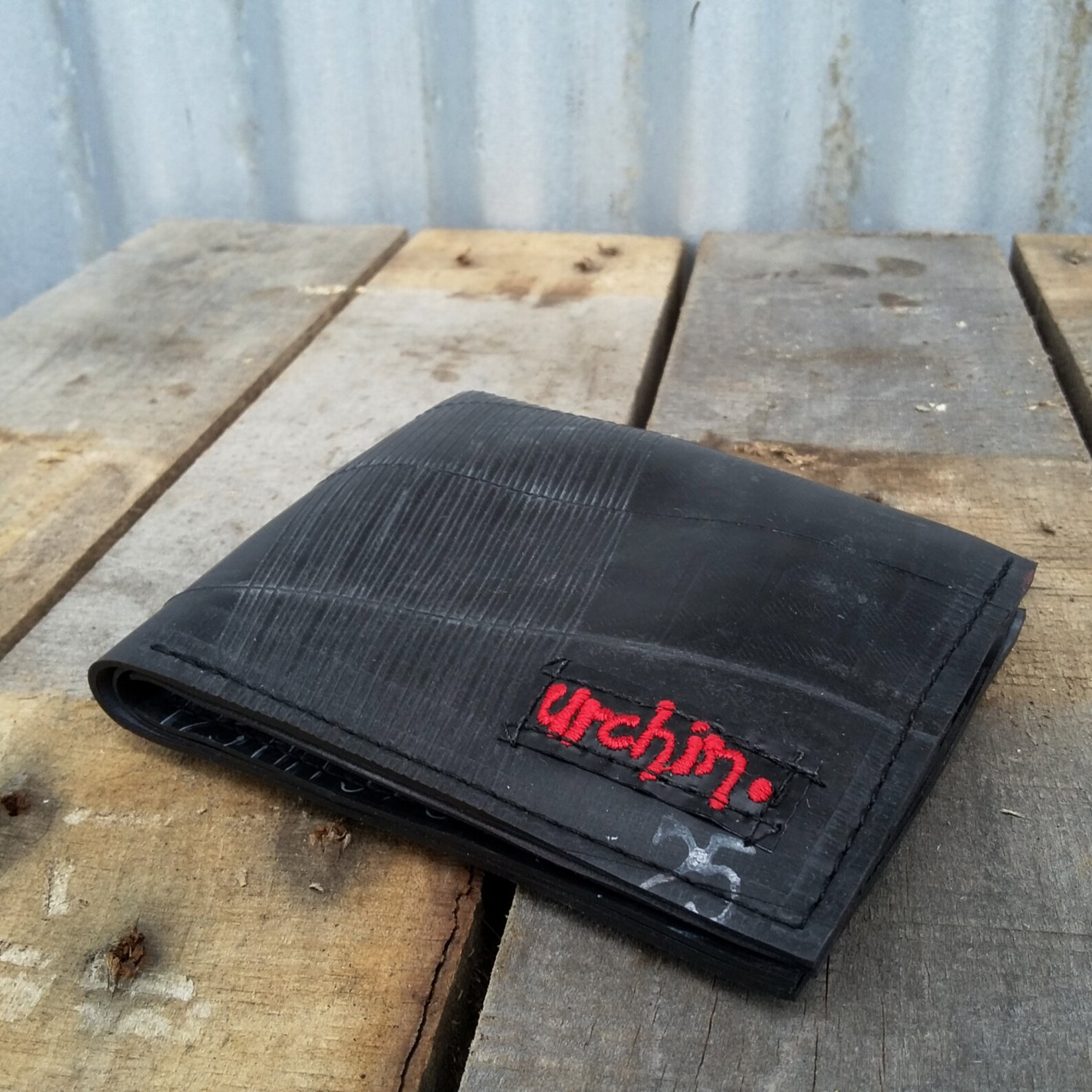 Bike Tube Wallet Black Billfold Wallet Mens Vegan Wallet Etsy
