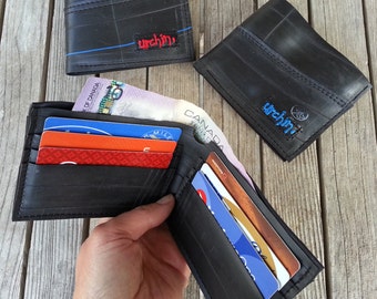 REPURPOSED bike inner tube Wallet - Black Eco Wallet - Mens Fashion  - Travel Wallet - Minimalist Wallet