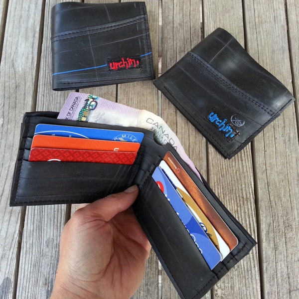 REPURPOSED bike inner tube Wallet - Black Eco Wallet - Mens Fashion  - Travel Wallet - Minimalist Wallet