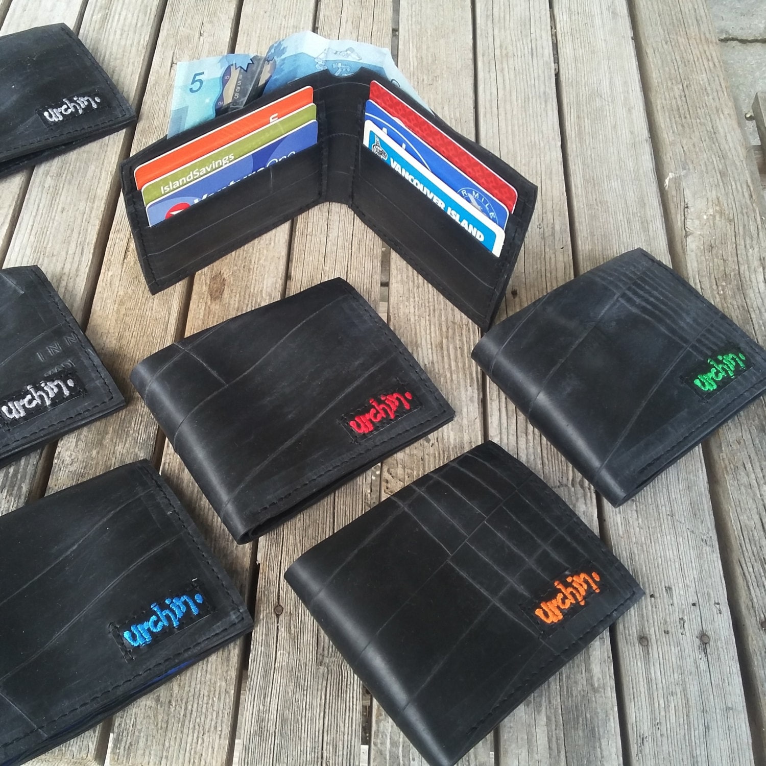 Bike Tube Wallet Black Billfold Wallet Mens Vegan Wallet Etsy Canada