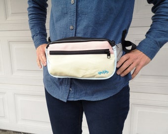 crossbody bag made from airbags, Fanny Pack - Hip Bag - Recycled Bag - everyday bag - bum bag - hands free