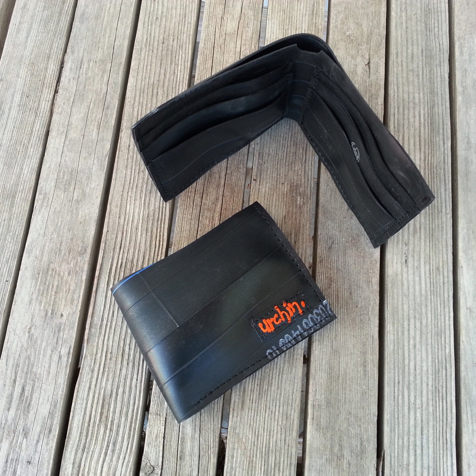 Bike Tube Wallet Black Billfold Wallet Mens Vegan Wallet Etsy