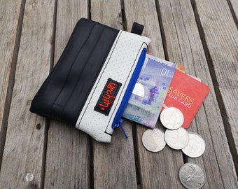 Small change purse - Recycled Bag - Bike Tube Wallet - Vegan Leather Coin Pocket - Eco Friendly Pouch