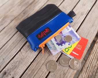 Small bike tube purse  - Repurposed bike tubes - bike friendly -  vegan coin wallet - Rethink - Urchin Bags - Everyday Bag