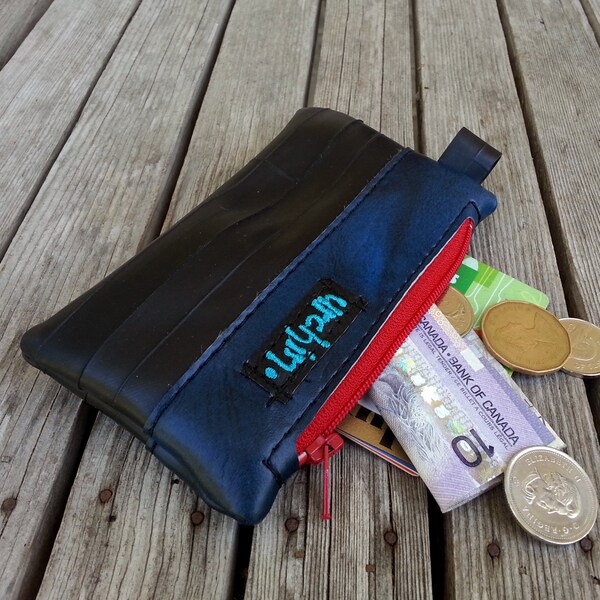 Change purse wallet made from reclaimed bicycle inner tubes