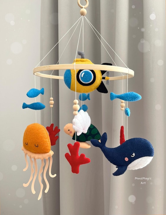 Ocean Crib Mobile – Submarine Sea Animals Nursery Decor