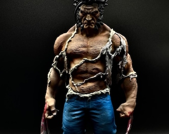 Estatua de Berserker Mutante pintada a mano – Escultura coleccionable de resina de guerrero con garras