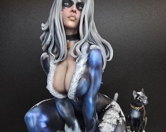 Héroe felino enmascarado • Escultura inspirada en un ladrón de gatos de fantasía • Decoración