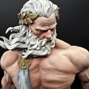 Hand-Painted Zeus Statue – Greek God of Thunder, Mythology Figurine, Olympian Decor