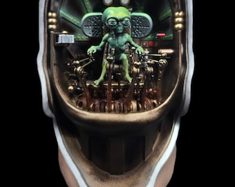Figura de alienígena intergaláctico: decoración coleccionable de ciencia ficción, arte de fan, inspirada en la película.