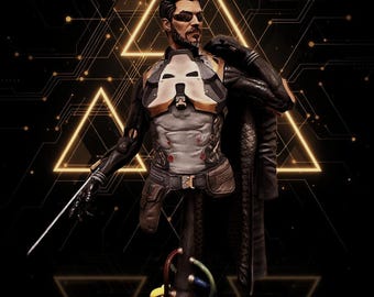 Busto de soldado ciberpunk aumentado: estatua de cíborg de ciencia ficción impresa en 3D, decoración para escritorio de gamer.