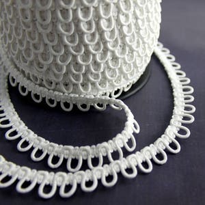 White Adjacent Elastic Bridal Button Looping Trim Ready to use Wedding Button Holes
