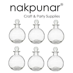 6 pcs Glass Ball Bottles with Glass Bottle Stopper 8.5 oz for Wedding Favors Liquors Mouthwash Oil Vinegars Witch Spell Potions
