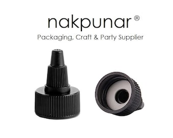 24 pcs 20-410 Black Twist Top Dispensing Caps with PE Foam Gasket