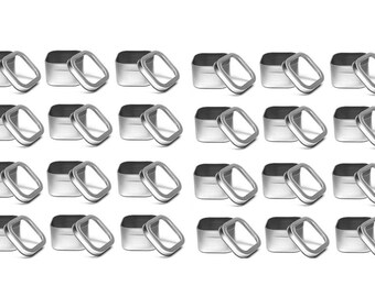24 pcs 4 oz. Clear Top Square Tins