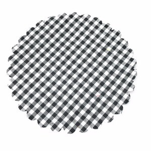 12 pcs Fabric Jar Covers Straight Edge Black & White Gingham image 1