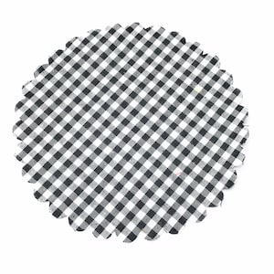 12 pcs Fabric Jar Covers Straight Edge Black & White Gingham image 1