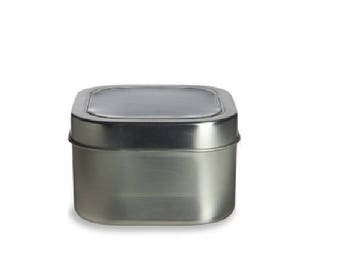 12 oz Clear Top Square Tins