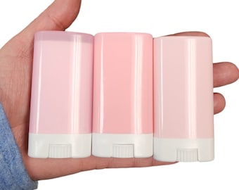 Empty Deodorant Container Tubes for Homemade Deodorant 1/2 oz Travel Mini Deodorant Bulk 15ML Refillable Deodorant Tubes Empty White Pink