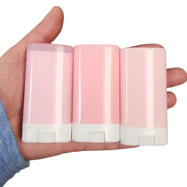 Empty Deodorant Container Tubes for Homemade Deodorant 1/2 oz Travel Mini Deodorant Bulk 15ML Refillable Deodorant Tubes Empty White Pink