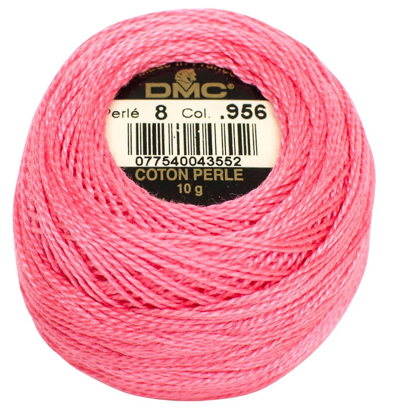 Pink DMC Perle Cotton Thread Size 8 956, 223, 347, 316 image 3