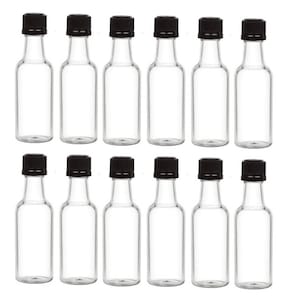50 ml Mini Liquor Bottles with Black Tamper Evident Cap Mini Shot Alcohol Bottles  Made in the USA