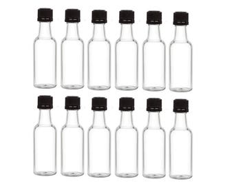 50 ml Mini Liquor Bottles with Black Tamper Evident Cap Mini Shot Alcohol Bottles  Made in the USA