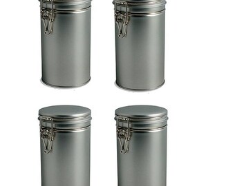 4 pcs Airtight Tea Coffee Tins with Latch