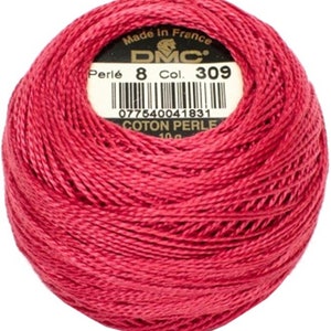 Pink DMC Perle Cotton Thread Size 8 956, 223, 347, 316 309 Dark Rose