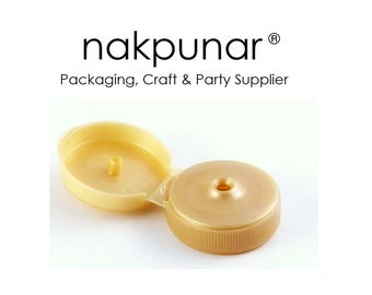 25 pcs 38-400 Gold Flip Top Caps with Orifice Dispensing Snap Closures for Syrup, Honey, Sauce bottles - Limited Item